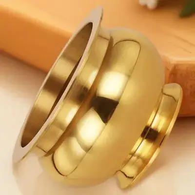 

1Pcs Copper Incense Burner Compact Religious Censer Smooth Lines High Temperature Resistant Desktop Incense Container Buddhism