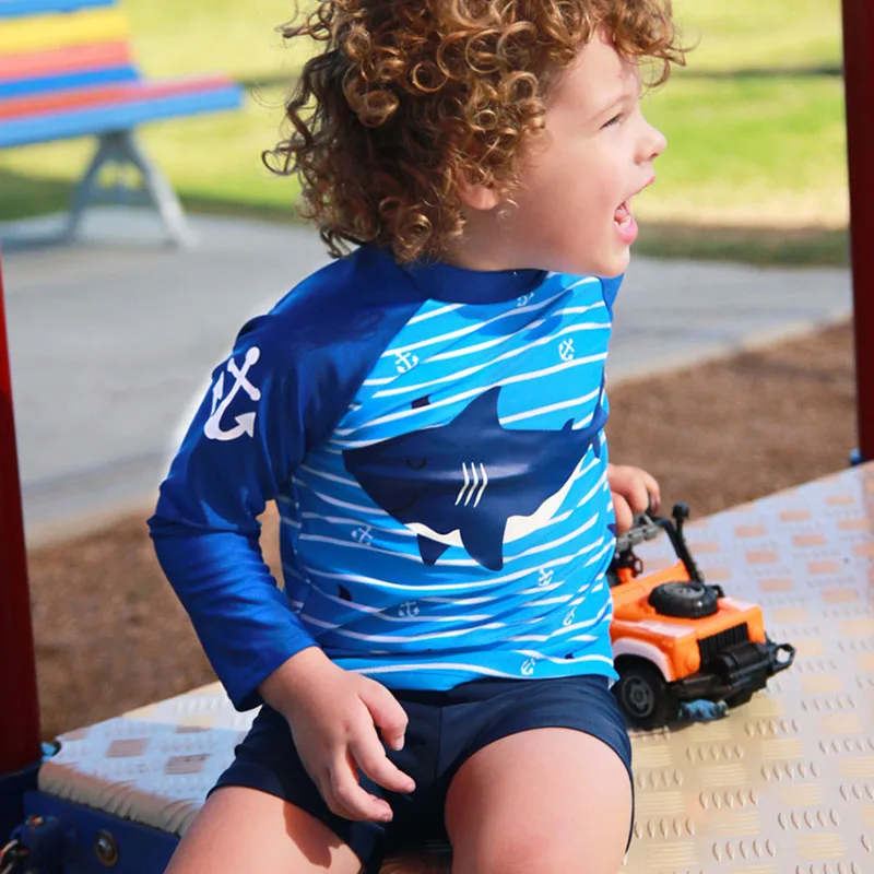 2025 New Boy Girl Swimwear Swim Suits Sun Protective Long Sleeve Children Swimsuits Children's Bathing Suit  Kids Swimming Suits image 4