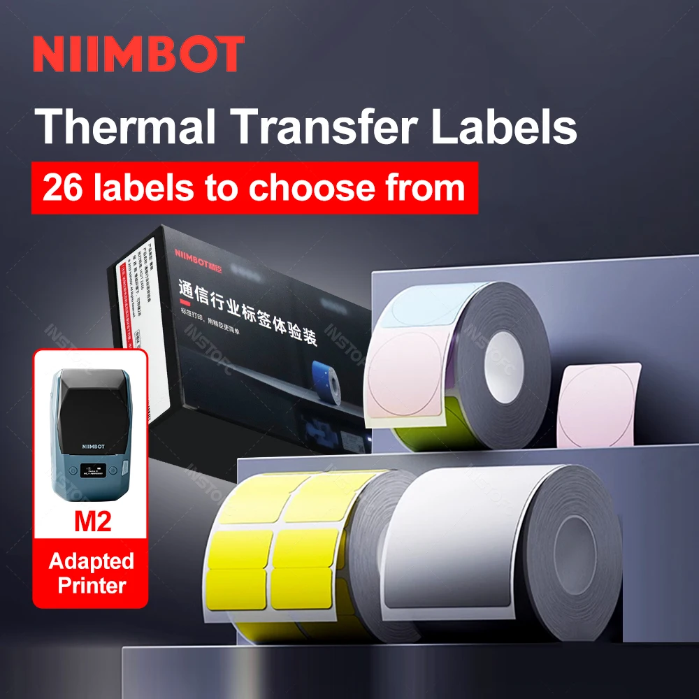 

Рулон бумаги для этикеток NIIMBOT M2, водонепроницаемая, устойчивая к царапинам клейкая наклейка, бирка для портативного термотрансферного принтера этикеток M2