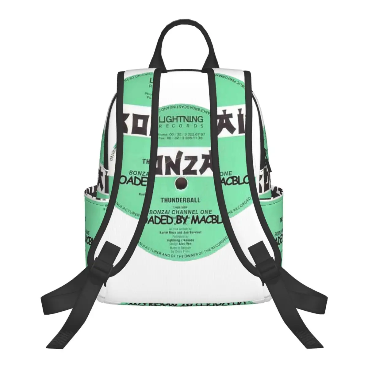 Bonzai Records Student Backpack School Bag Hiking Travel Daypack for Men Women Fashion Bookbag Shoulder Bags