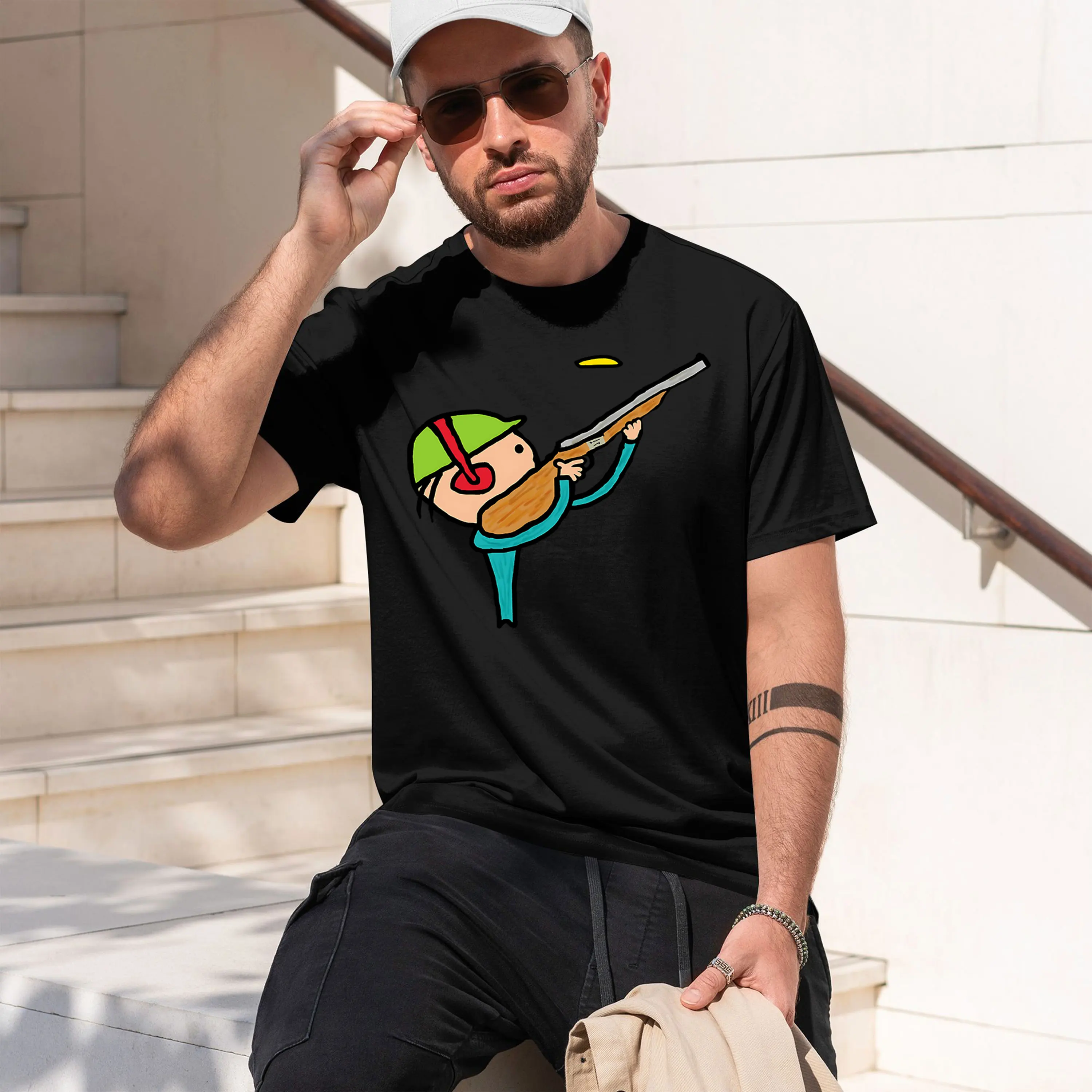 Clay eon Tr Shooting 2026 New Model Men’s Short-sleeve crewneck T-Shirt Classic Casual Multiple Colors and Sizes for Daily Wear