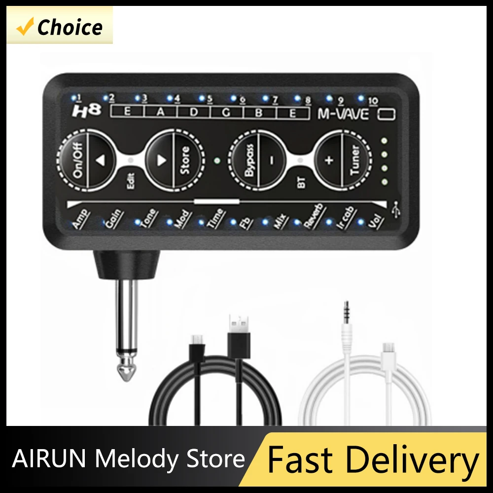 

M-VAVE CUVAVE H8 Электрогитарное устройство с эффектом Беспроводной профессиональный и удобный ушной беспроводной усилитель Гитарный штекерный усилитель
