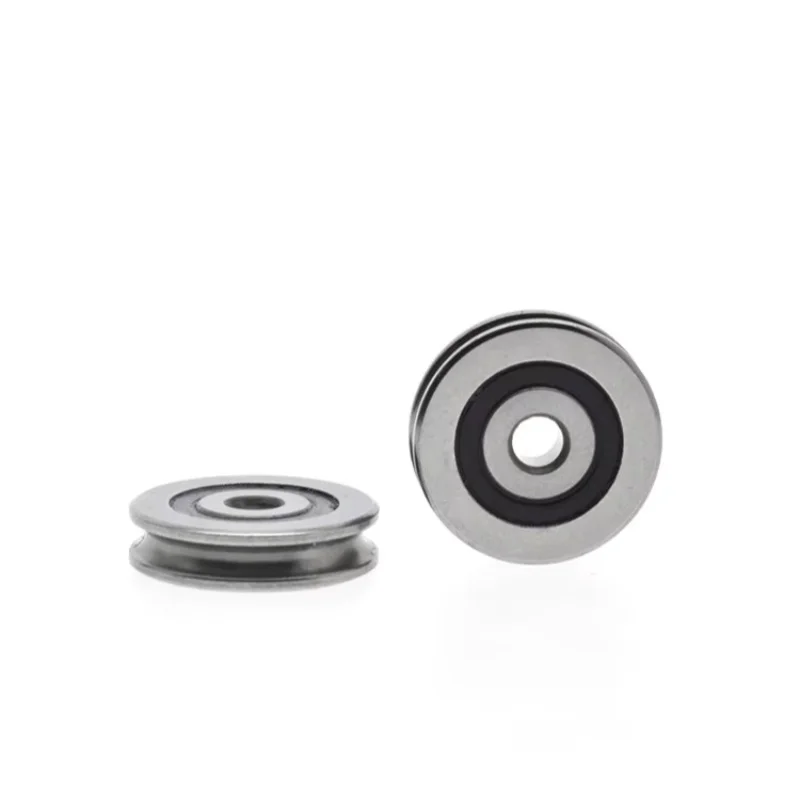 1 Buah Roda Logam Alur U Cekung, Roda Pemandu Tali Kawat R1, Roda Garis Tipis, Roda Besi, Roda Bantalan 3x16x4