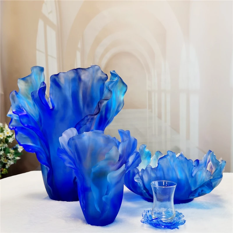 Glass crystal color vase can be customized color crystal glass Bakhoor burner Flower vase