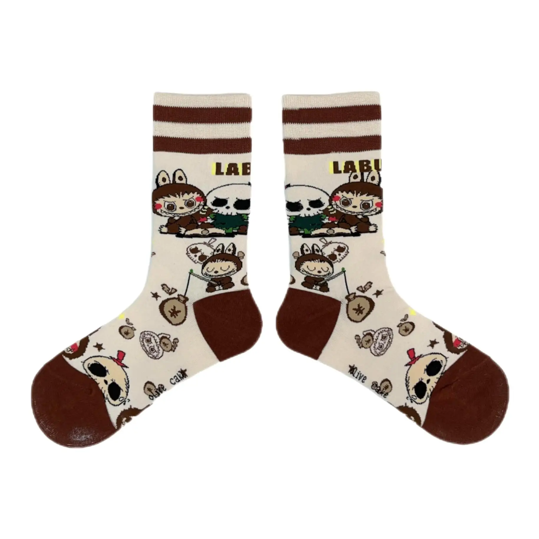 

Labubu Socks Cartoon New Women's mid-calf Socks Cute Four Seasons Cotton Socks Sweat Absorbent Adult Average Size