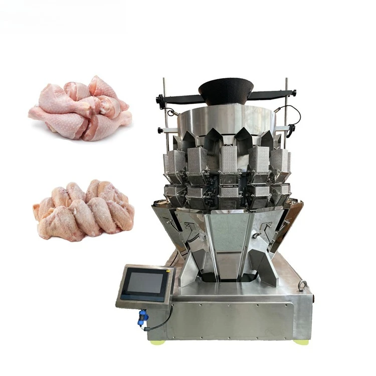 Pesadora Combinada de Tornillo Pequeño para Pescado, Pollo, Kimchi, Camarones, Bolas de Pescado, Carne de Res, Máquina de Pesaje y Empaquetado