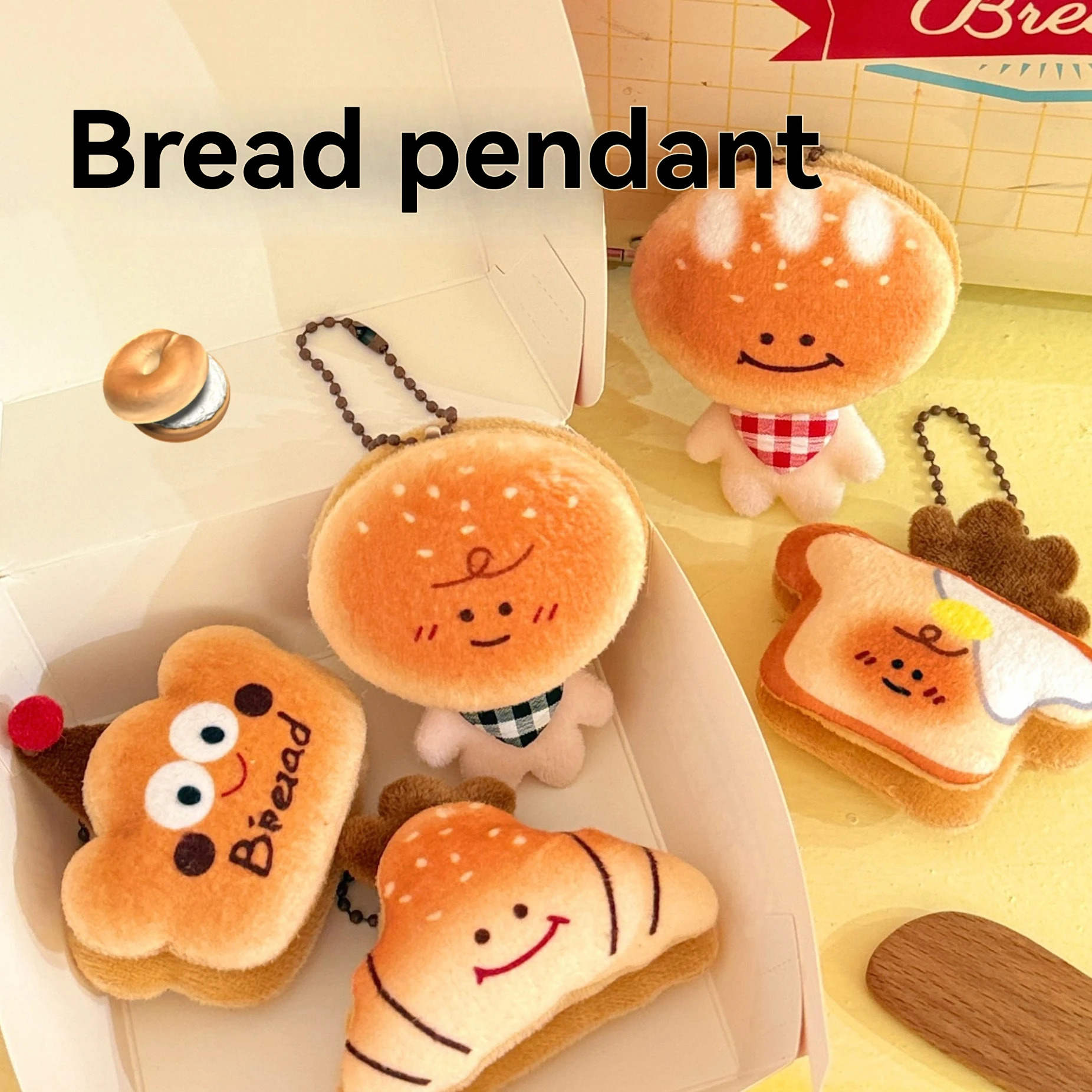 Creative Food Bread Doll Pendant Key Chain