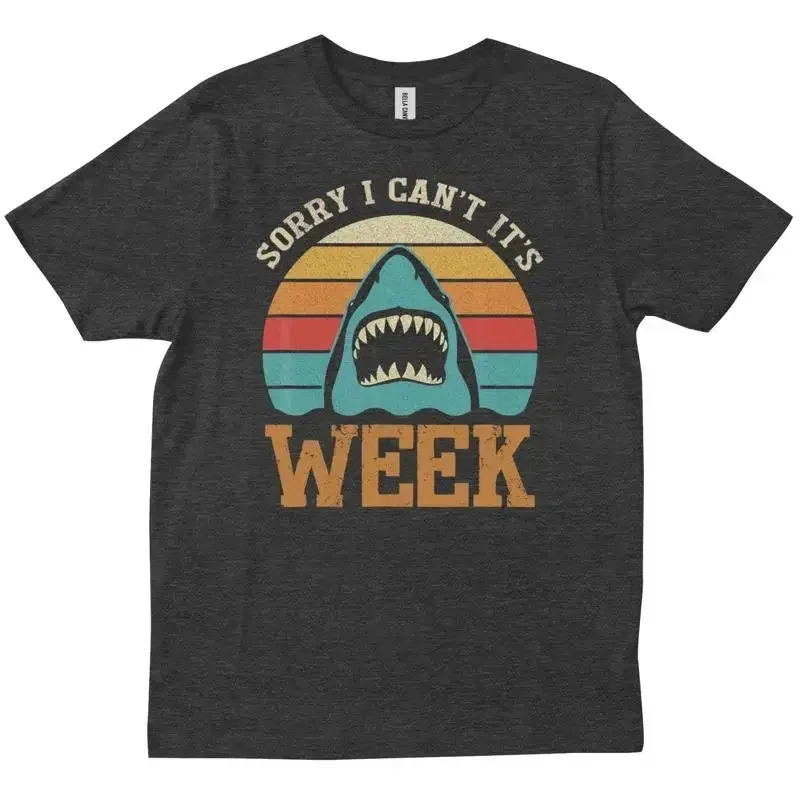 Sorry I Cant Its Shark Week Funny Vintage Beach Fans Trendy T shirt