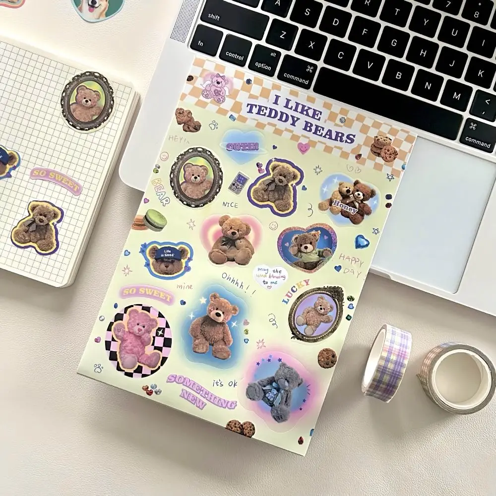 2pcs DIY Notebook Paper Cartoon Animals Sticker Animals Cartoon Graffiti Luggage Sticker Bear Y2K Cat DIY Decals Laptop