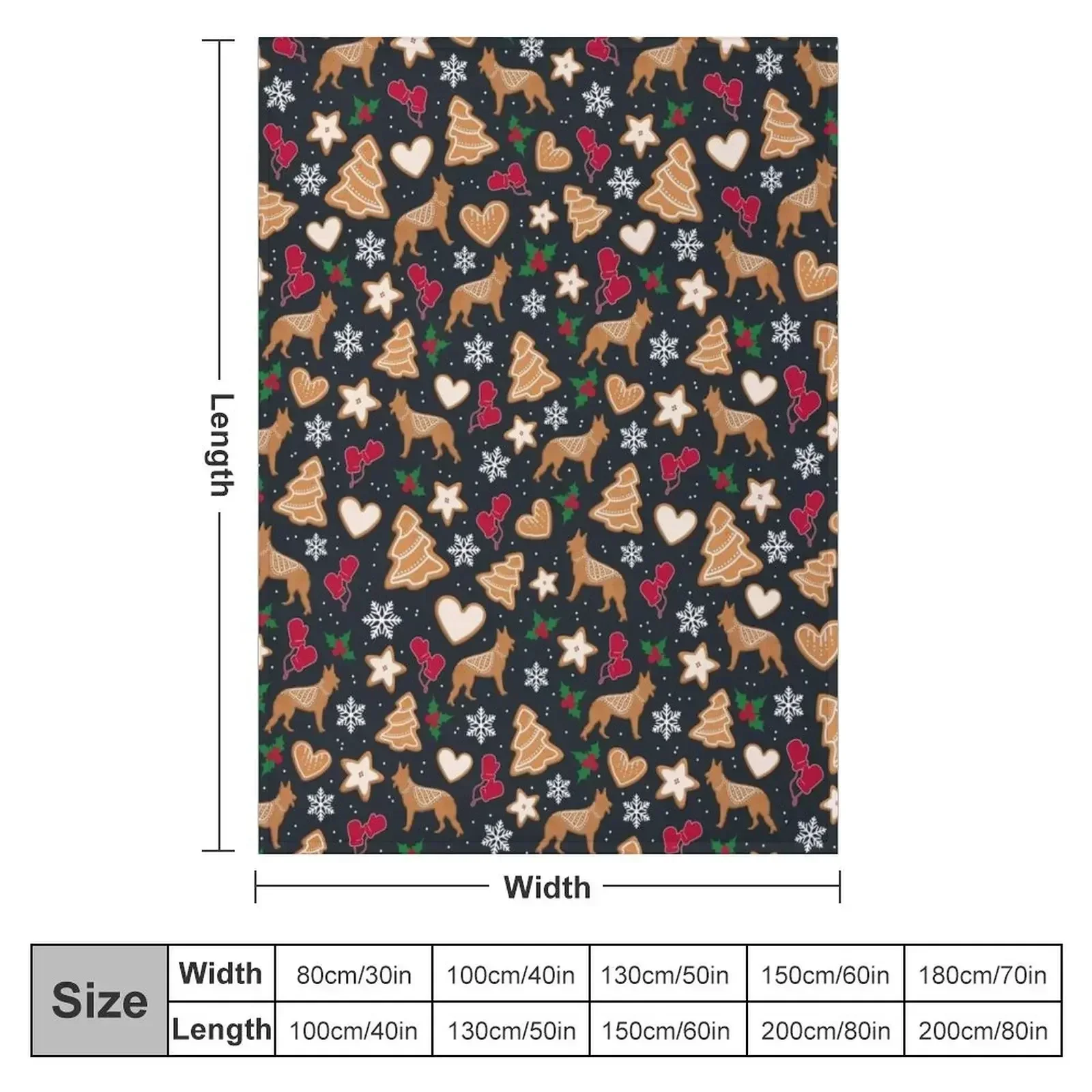 Gingerbread pups German shepherd Throw Blanket couch cozy soft plush fuzzy picnic outdoor blanket