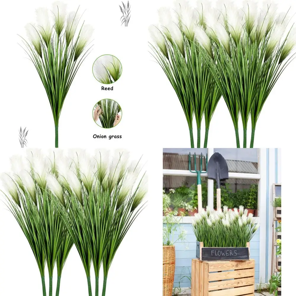 

6 Pack Artificial Onion Grass Greenery for Indoor Outdoor Home Office Décor
