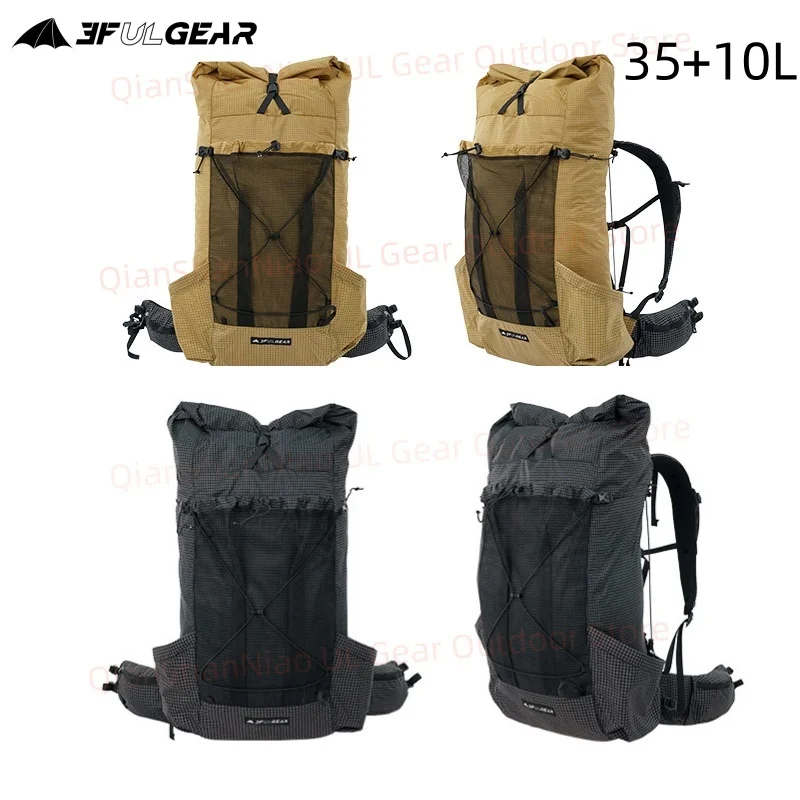 3F UL Gear Tianshan Outdoor Backpack Ultralight UHMWPE Hiking Backpack Ripstop Waterproof Unisex Backpack 35+10L