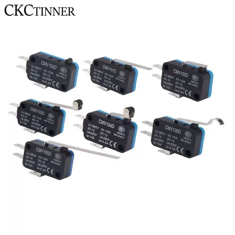 CNTD Micro Switch CMV100D CMV101D CMV102D CMV103D CMV104D CM106D NO NC Small Limit Travel Switch 10A 16A Self-Reset CMV16001C2