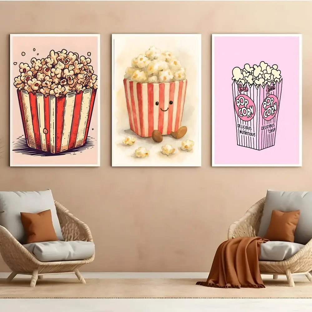 Popcorn Poster Aesthetic HD PVC Wall Art - Waterproof Wear Resistant For Home Hotel Bar