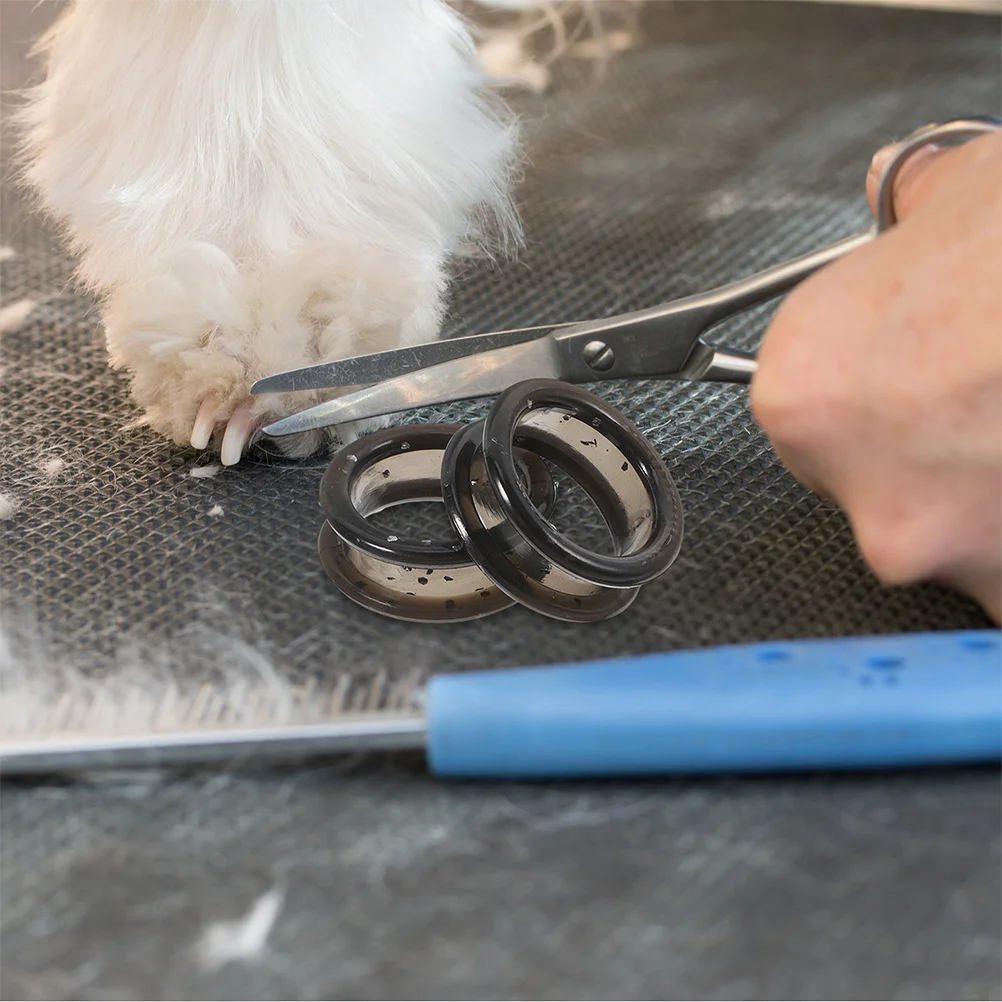 

10Pcs Pet Scissors Inserts Finger Rings for Grooming and Hair Cutting Ergonomic Comfort Purple Finger Protector Ring