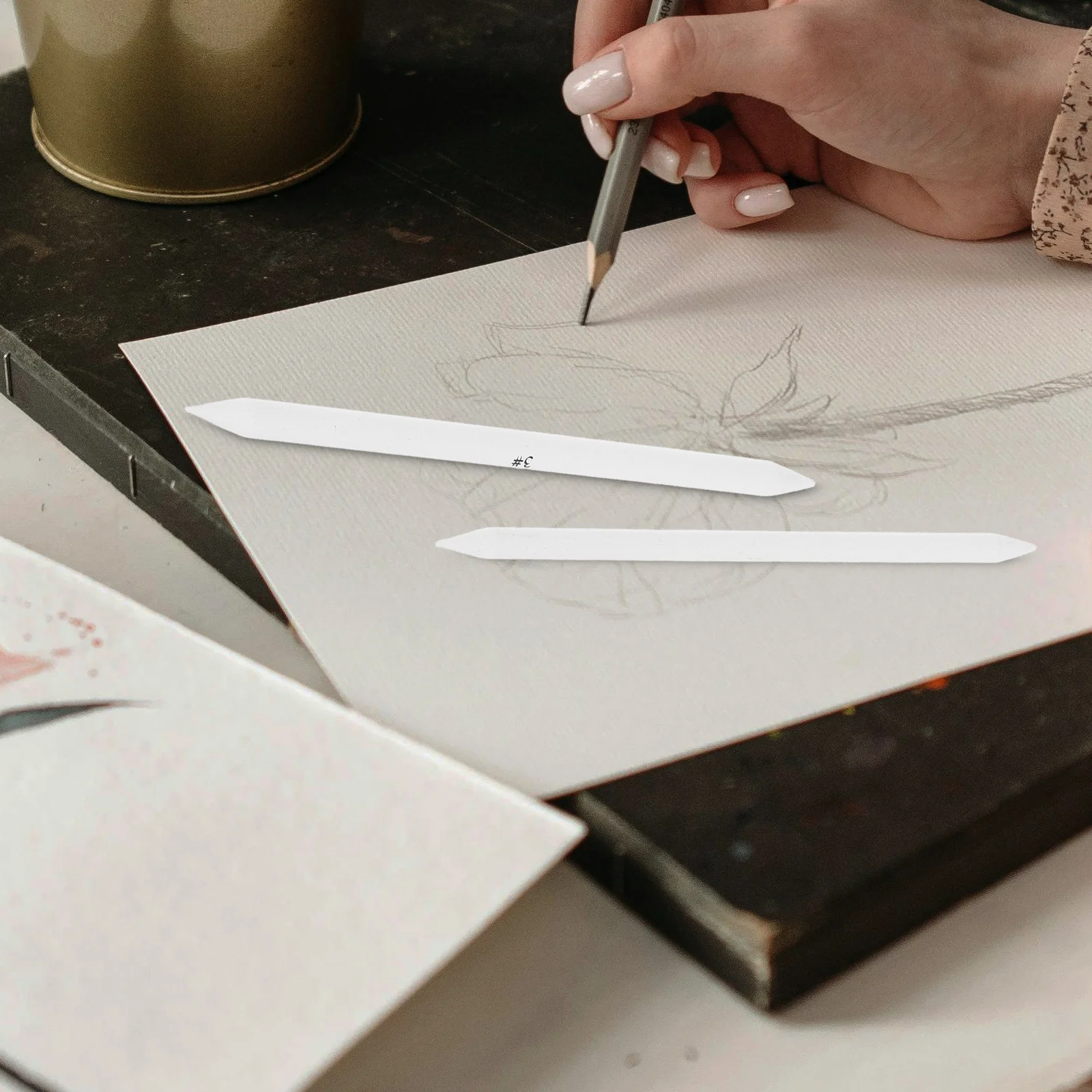 

1Set Drawing Supplies Art Tools Blending Stumps Pencil Sandpaper Sketching Supplies DIY Craft Blending Tools for Artists