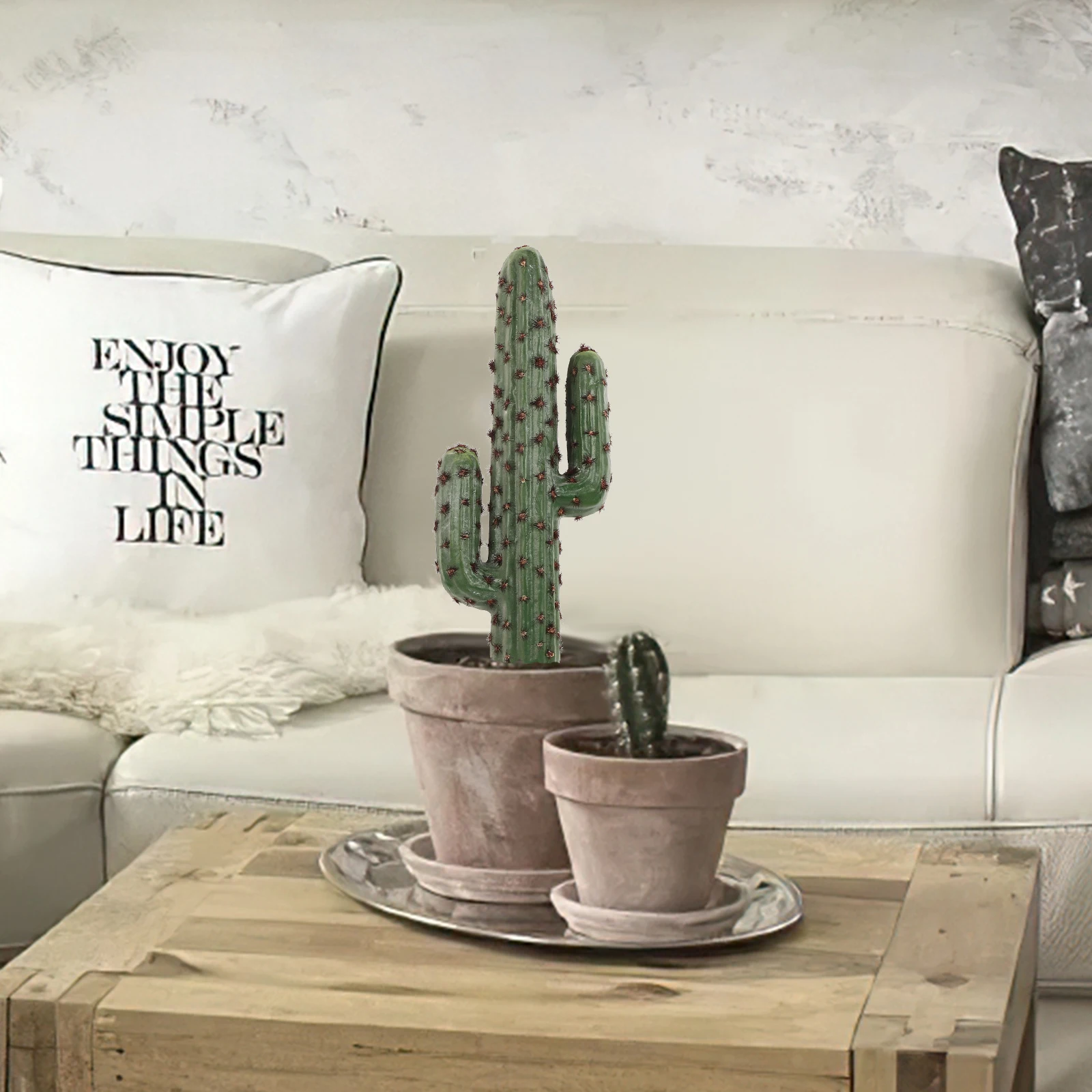 

Fake Simulation Unpotted Cactus Landscape Ornament Garden Decor Desktop Artificial Plant Lifelike Cactus Indoor Outdoor