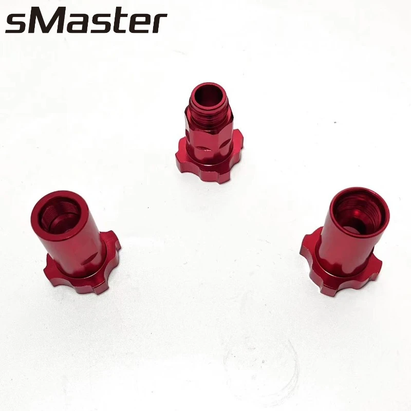 sMaster Outlet Red Spray Gun Cup Adapter Spray Gun Connector Aluminum  Adapter  for Spray Gun Disposable Measuring Cup