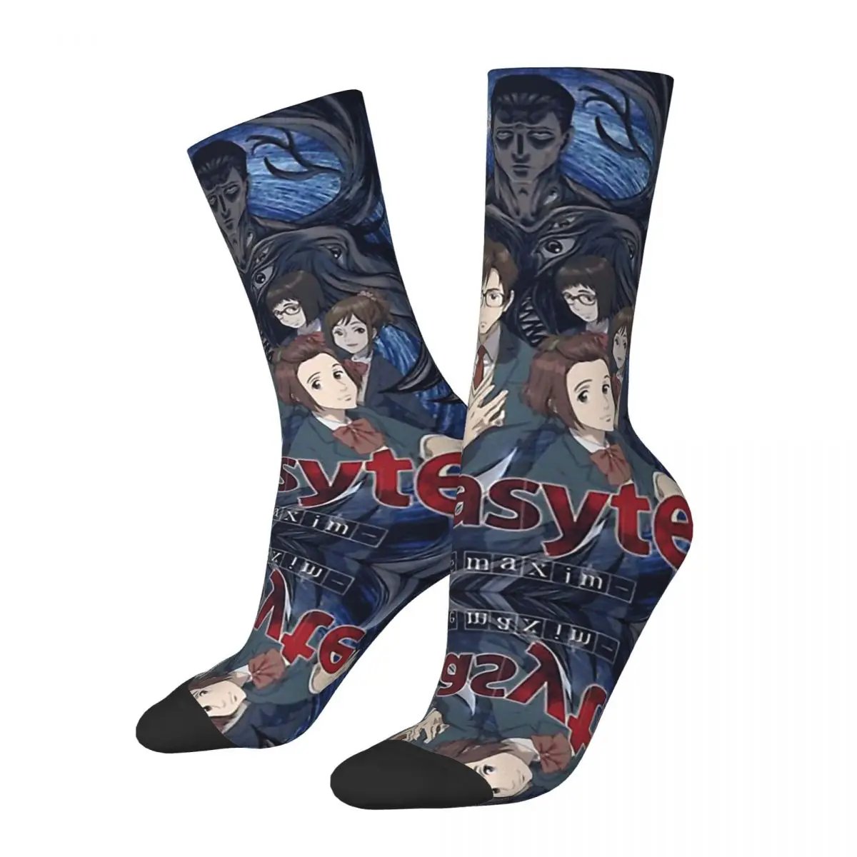 Hip Hop Vintage Classic Crazy Men's Compression Socks Unisex Parasyte Street Style Seamless Printed Novelty Happy Crew Sock