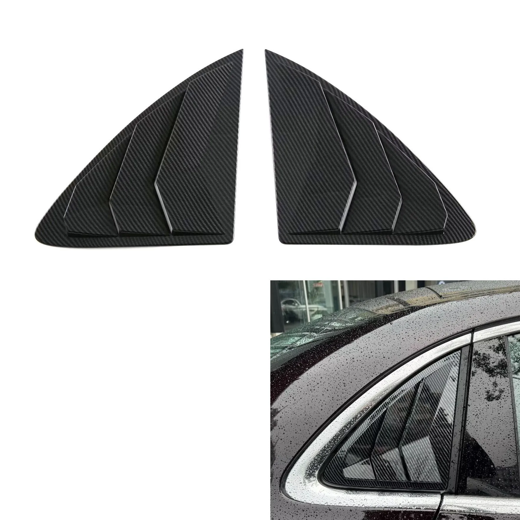 

Suitable for 24 Mercedes Benz E-Class rear window triangle louver modification BENZ carbon fiber louver decorative patch