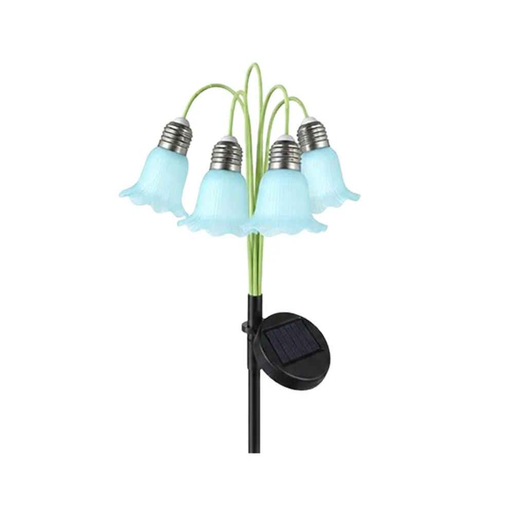 Lily of the Valley Solar Garden Light Solar Powered LED Simulated Flower Landscape Light Ballet Skirt Shape Rose Flower Design