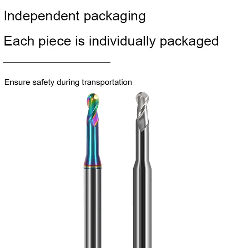 SHAZAM Tungsten Steel Carbide HRC55/60 2-Flute Ball End Mill For Aluminum CNC Mechanical Processing Deep Groove Milling Cutter
