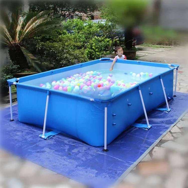 Rectangular Metal Frame Pool Above Ground Swimming Pool Outdoor Metal Swimming Pool