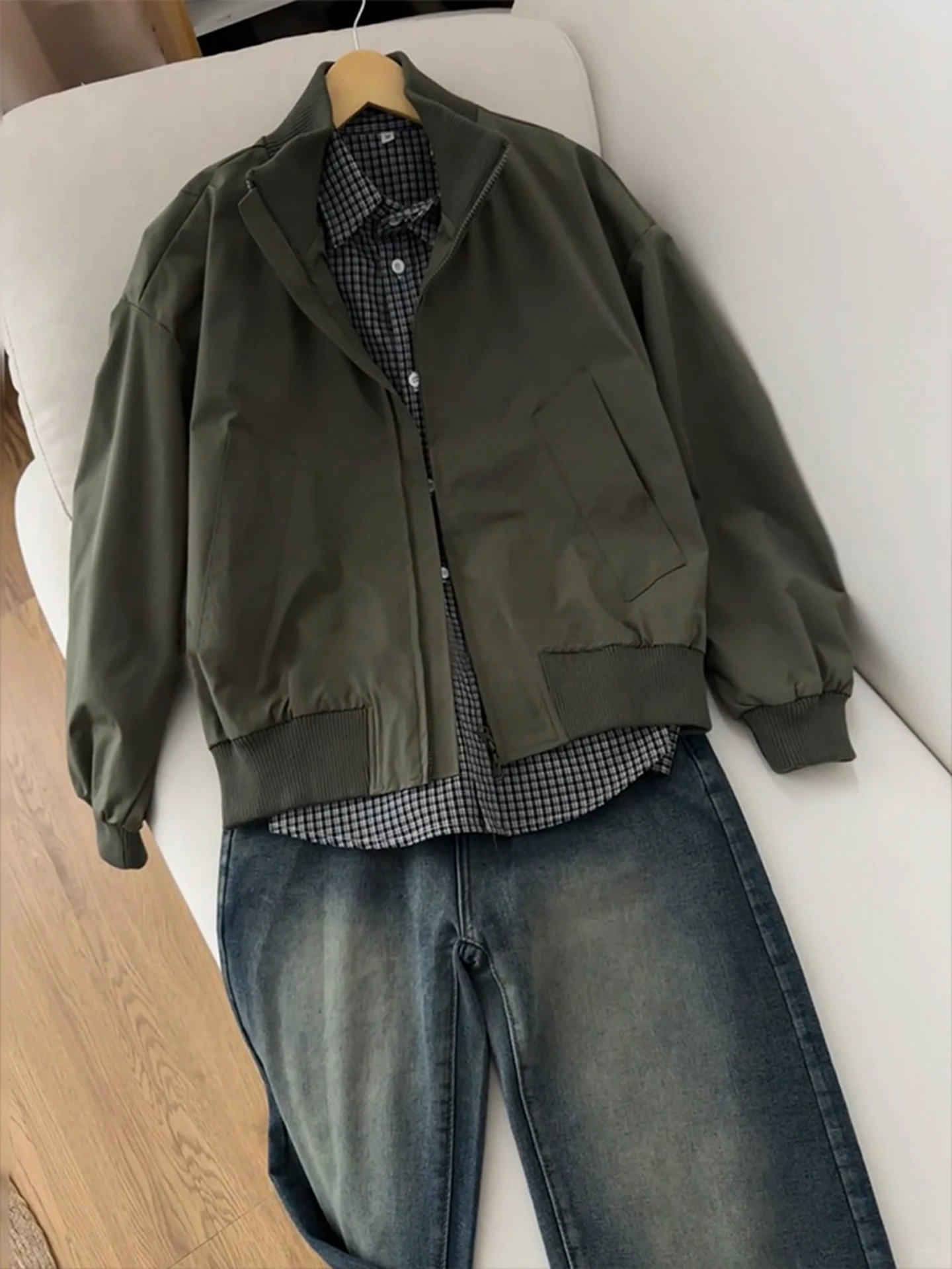 

Military een Tee-Proof Sport Jaet Men's Autumn Hard Man Outfit Stand Collar Downproof Outerwear Cleanfit Silhouette Coat