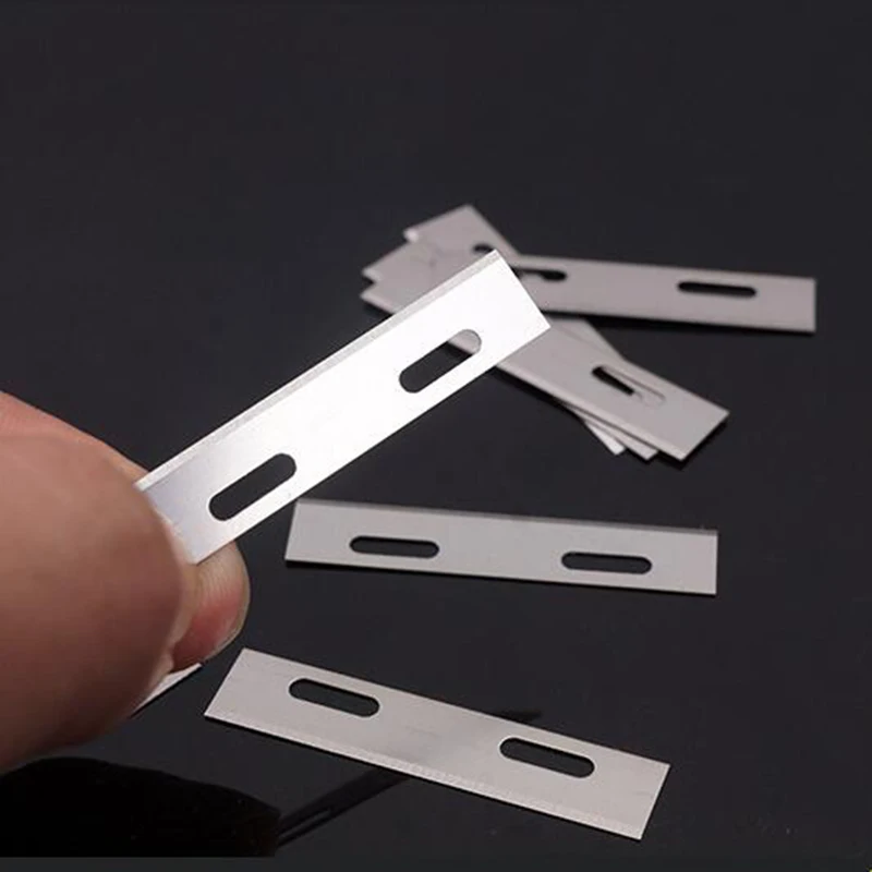 Cuchillas de repuesto de acero inoxidable para manualidades de cuero, herramienta de seguridad para hacer encaje, 5/10 piezas