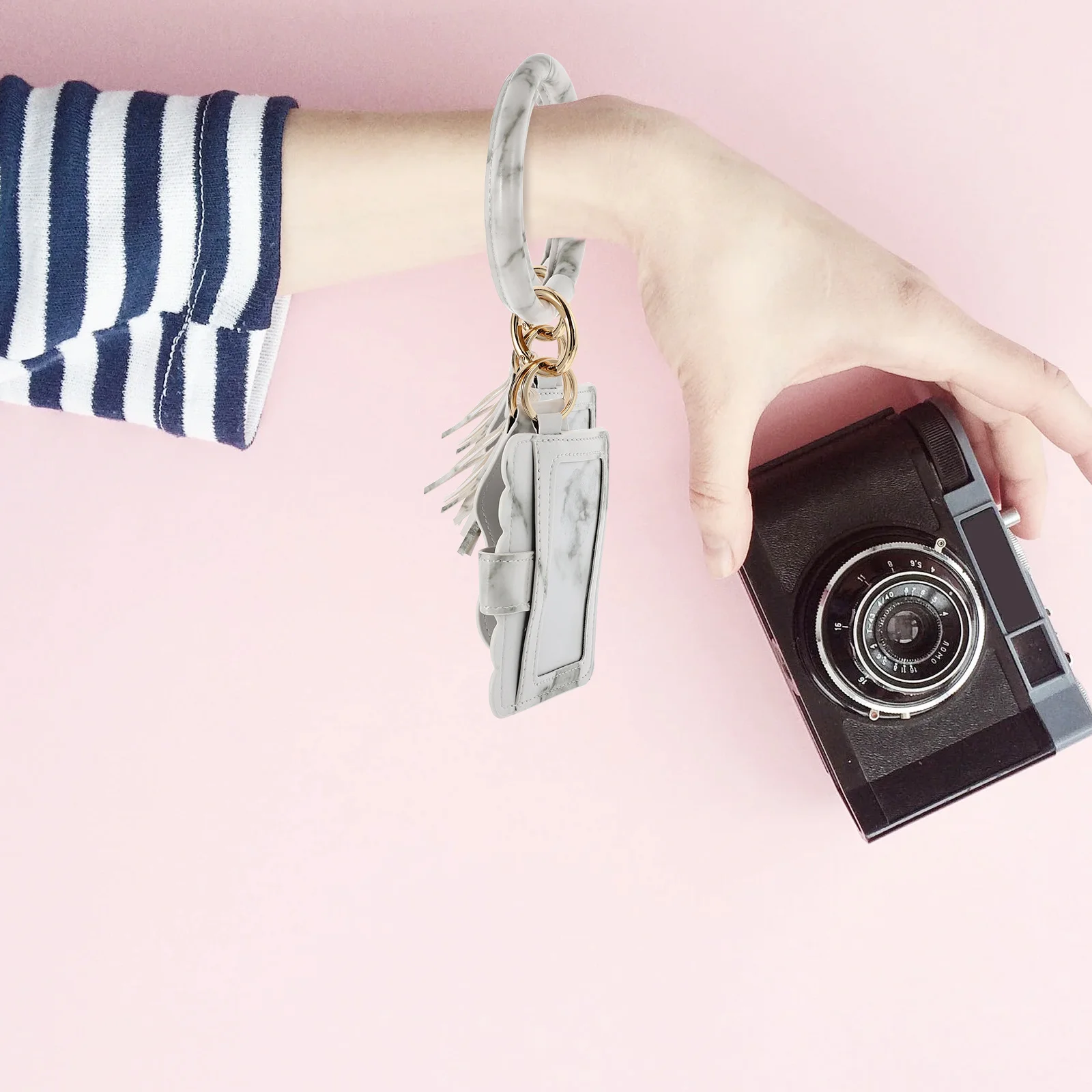 

Lipstick Pouch Key Chain Bracelet Handmade Storage For Lip Gloss Cards Keys Wrist Belt Bag Organizer Case Small Item Holder