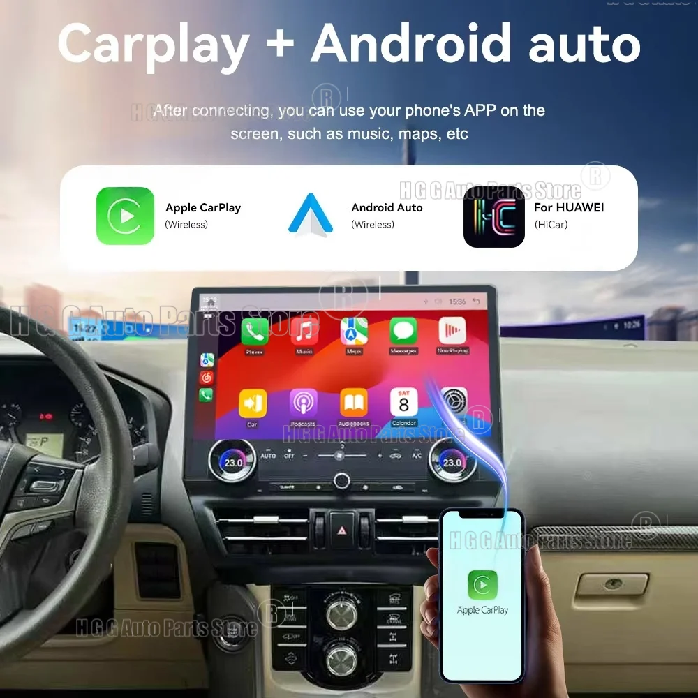 

Автомагнитола Android 256G для Toyota Prado Land Cruiser 150 2010-2022 с сенсорным экраном, мультимедиа, навигацией, CarPlay, GPS и видеоплеером (LHD/RHD)