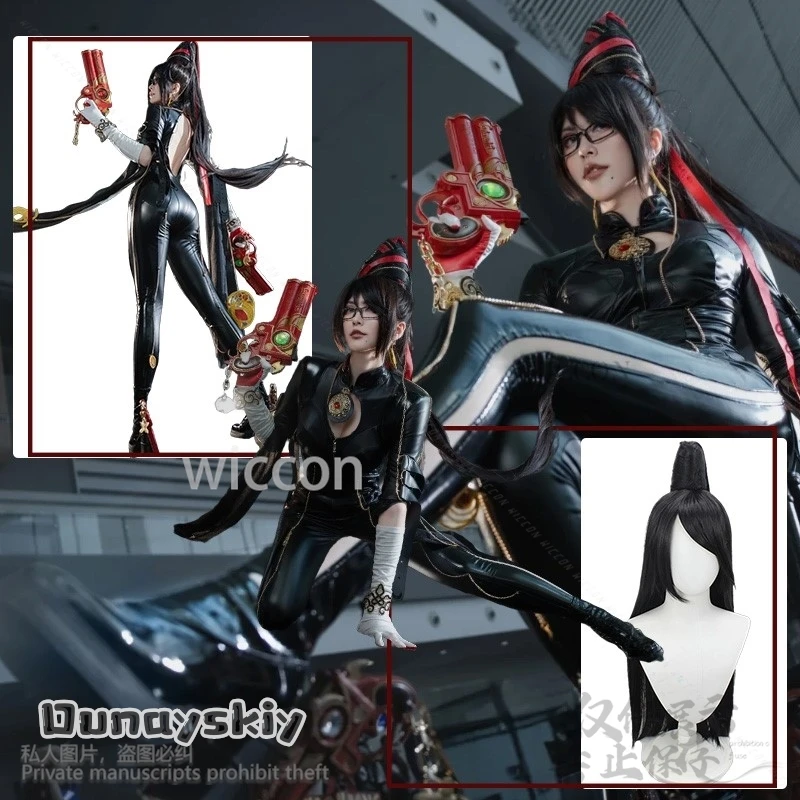 

Anime Game Bayonettaa Cosplay Costume Backless Full Body Suit Sexy Black Gothic Jumpsuit Halloween Roleplay Jirai Kei Punk Dom
