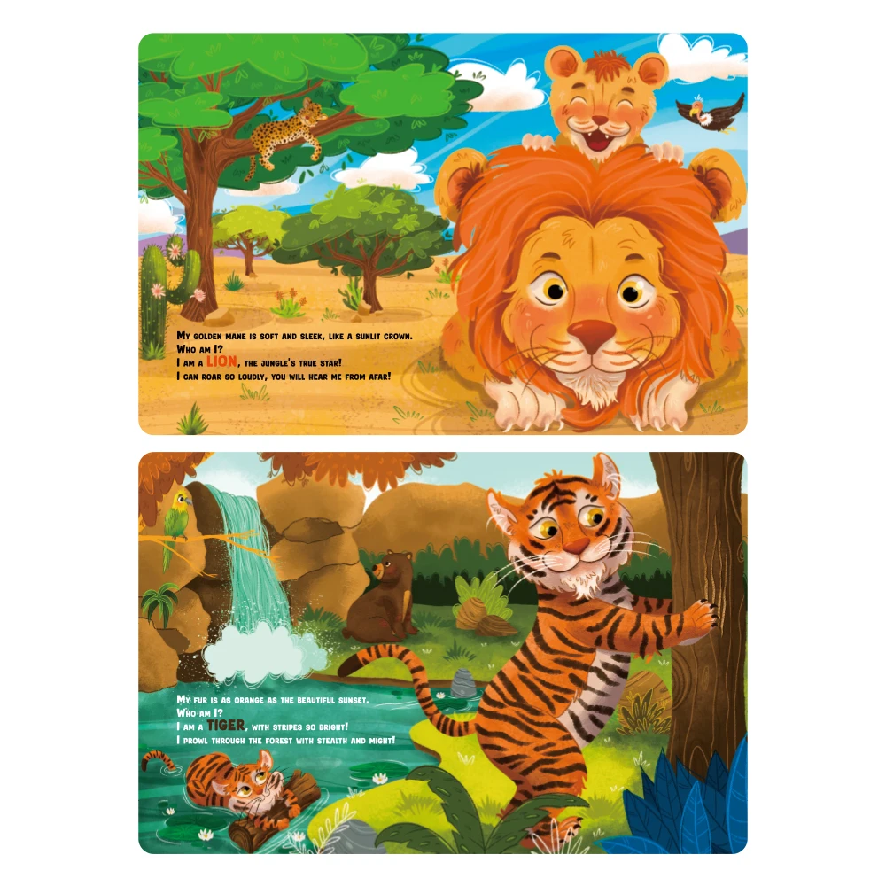My first interactive book about touching wild animals, an early educational storybook that promotes sensory development.