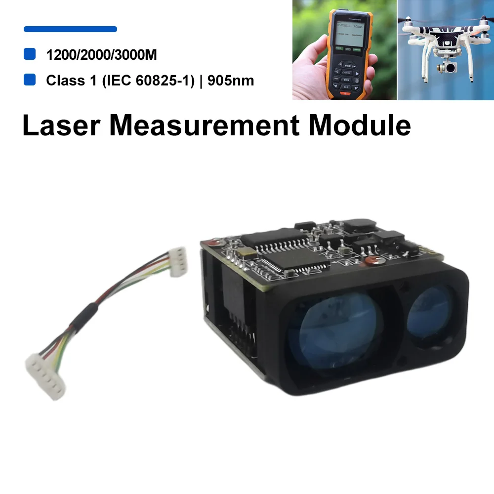 905nm Class1 Eye-Safe Laser Ranging Module 1.2/2km UART 1200g/1ms Laser Distance Module For Tunnel Monitoring Railway Distance