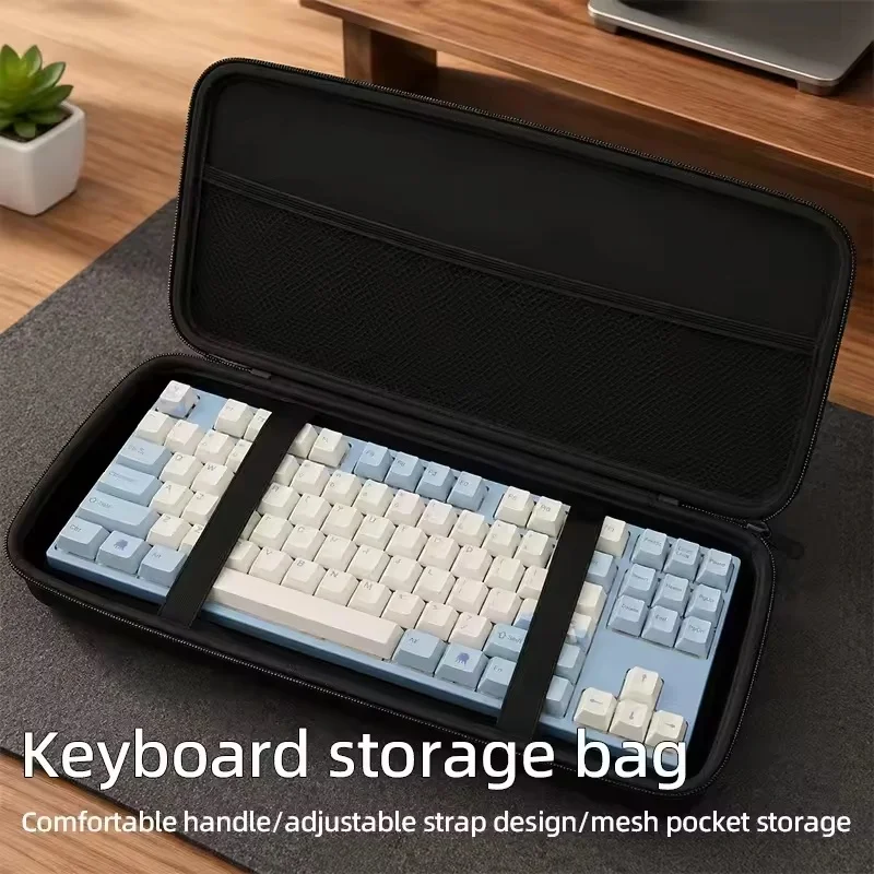 Mechanical Keyboard Storage Bag EVA Hard Case Dustproof Water-Resistant Pouch For 61 68 87 98 104 Keys Travel Home Storage Case