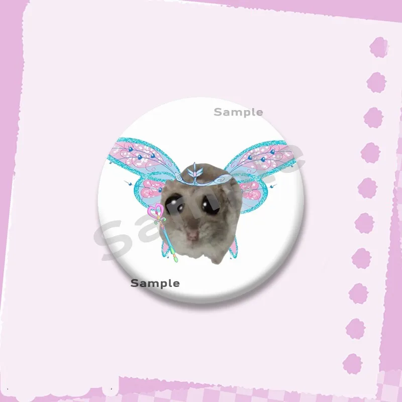 Kreative Lustige Hamster-Meme Emaille-Pins Niedliche Cartoon-Tier-Abzeichen Handgefertigte Runde Broschen für Kleidung Rucksack Accessoires Geschenke – Detail 10