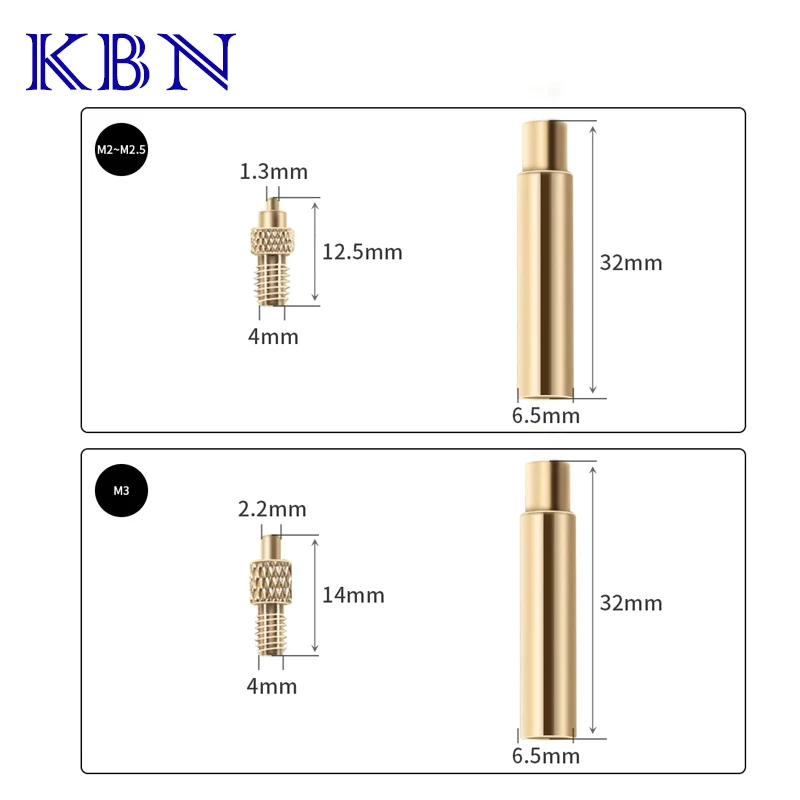 Heat Insert Nut Iron Tip M2 M3 M4 M5 M6 M8 Brass Thread Embedded Kit Heat Insertion Tool for Plastic 3D Printer Soldering Iron