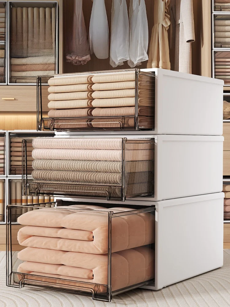 

Transparent Plastic Ders Sle Storage Box Closet Organizer Clothing Storage Box Home Use Divided Storage Box for Clothes