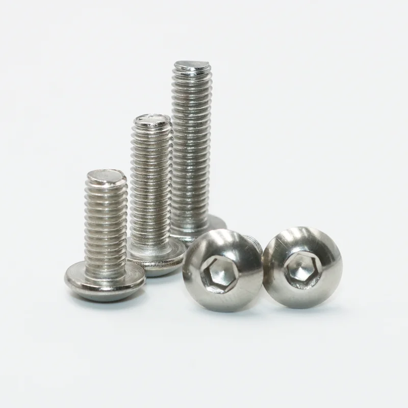 Round Pan Head Hexagon Socket Screw M2 M3 M4 M5 M6 A2 304 Stainless Steel Hex Mushroom Button Head Allen Bolt Nut for Motorcycle