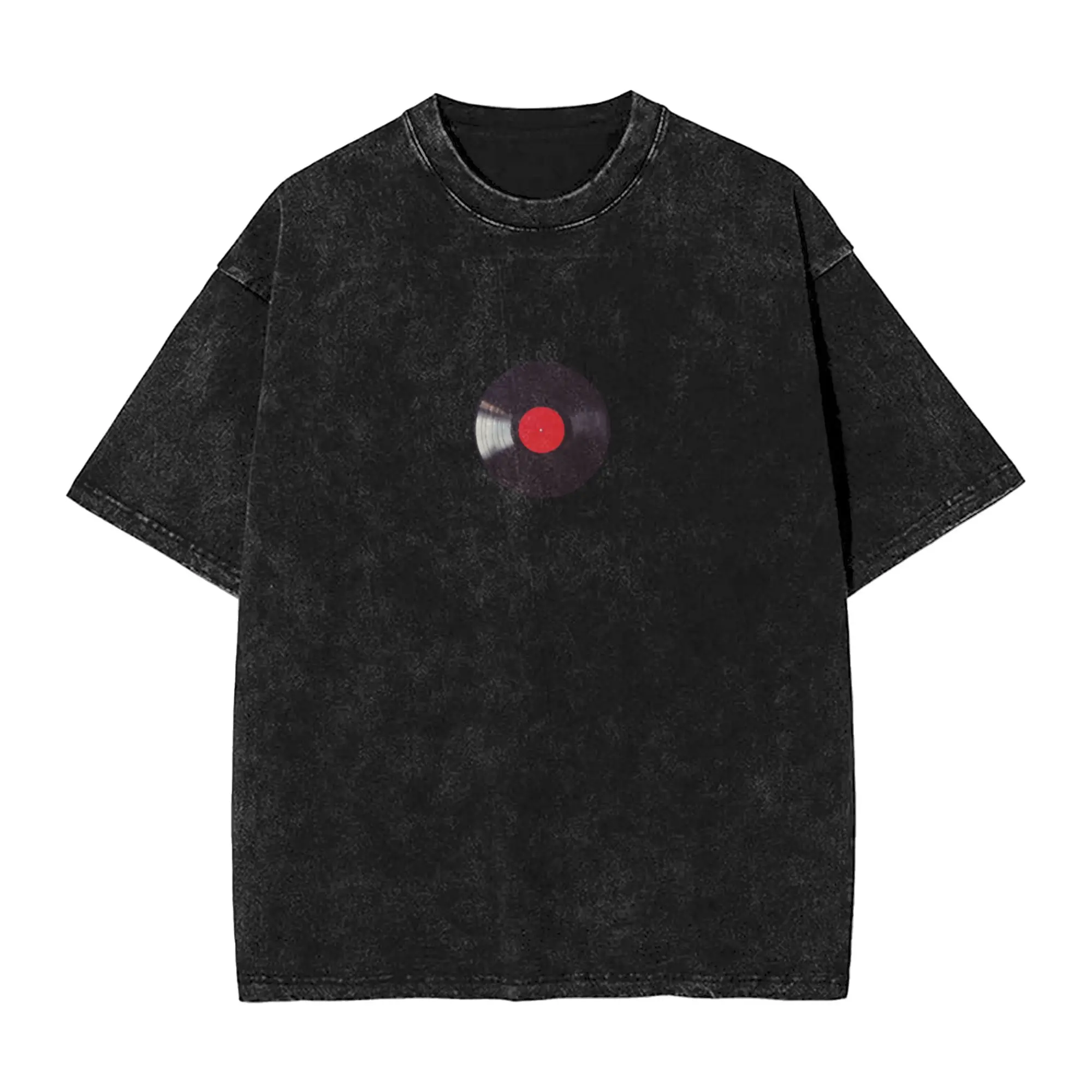 Vinyl Record Vintage Unique Cool A Washed T Shirt Men's Women's Oversized Cotton Tees Tops