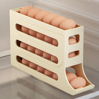 Refrigerator Egg Storage Box, 4-layer Egg Rack Dispenser, Kitchen Egg Automatic Mobile Storage Box, Refrigerator Can Hold Eggs