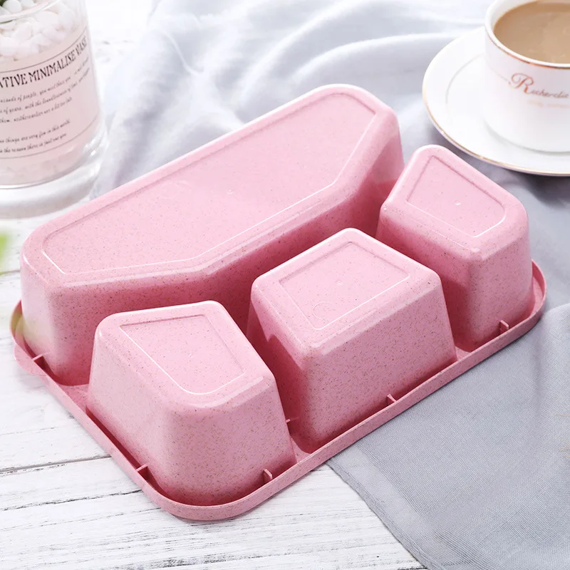 4 Grids Lunch Box Bento Box Lunch Containers for Adult/Kid/Toddler Picnic Bento Lunch Box Microwave Dishwasher Freezer Safe 2024