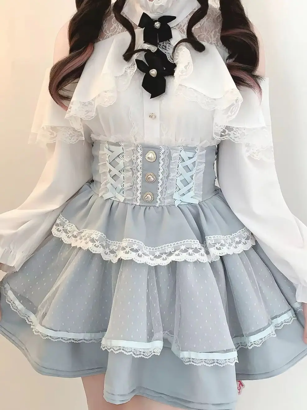 Kawaii Jirai Kei Mine Series Skirt Cute Dress Japanese Lolita Mass-Produced High Waist y2k Sweet Girl Women