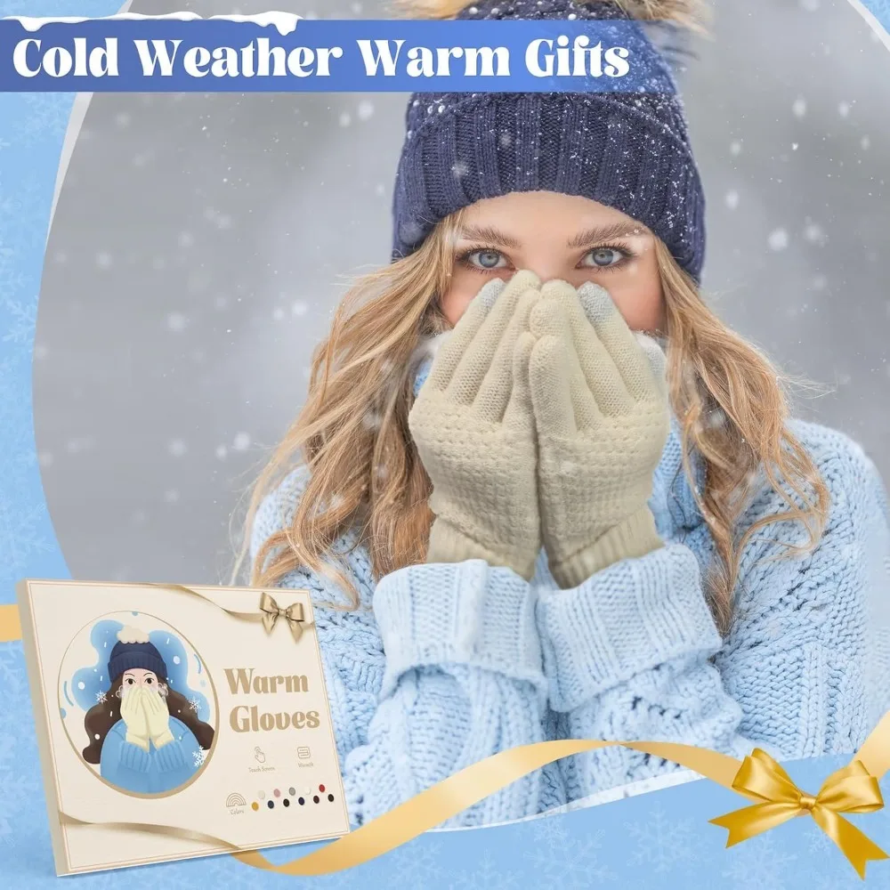 Dames winterhandschoenen touchscreen koud weer, verjaardagscadeaus voor volwassen vrouwen haar moeder vrouw