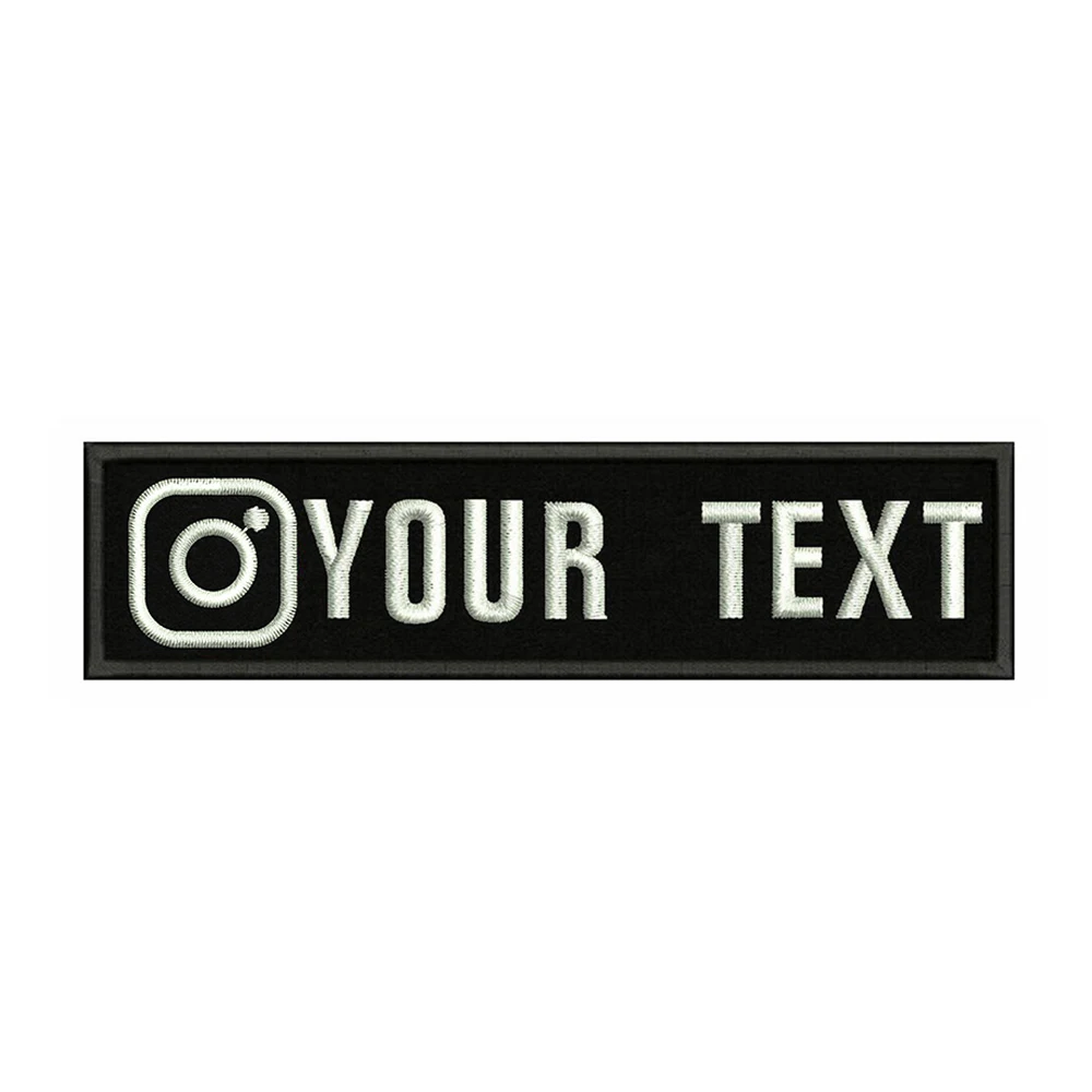 Instagram Logo 10X2.5cm Embroidery Custom Name Text Patch Stripes Badge Iron On Or  Patches