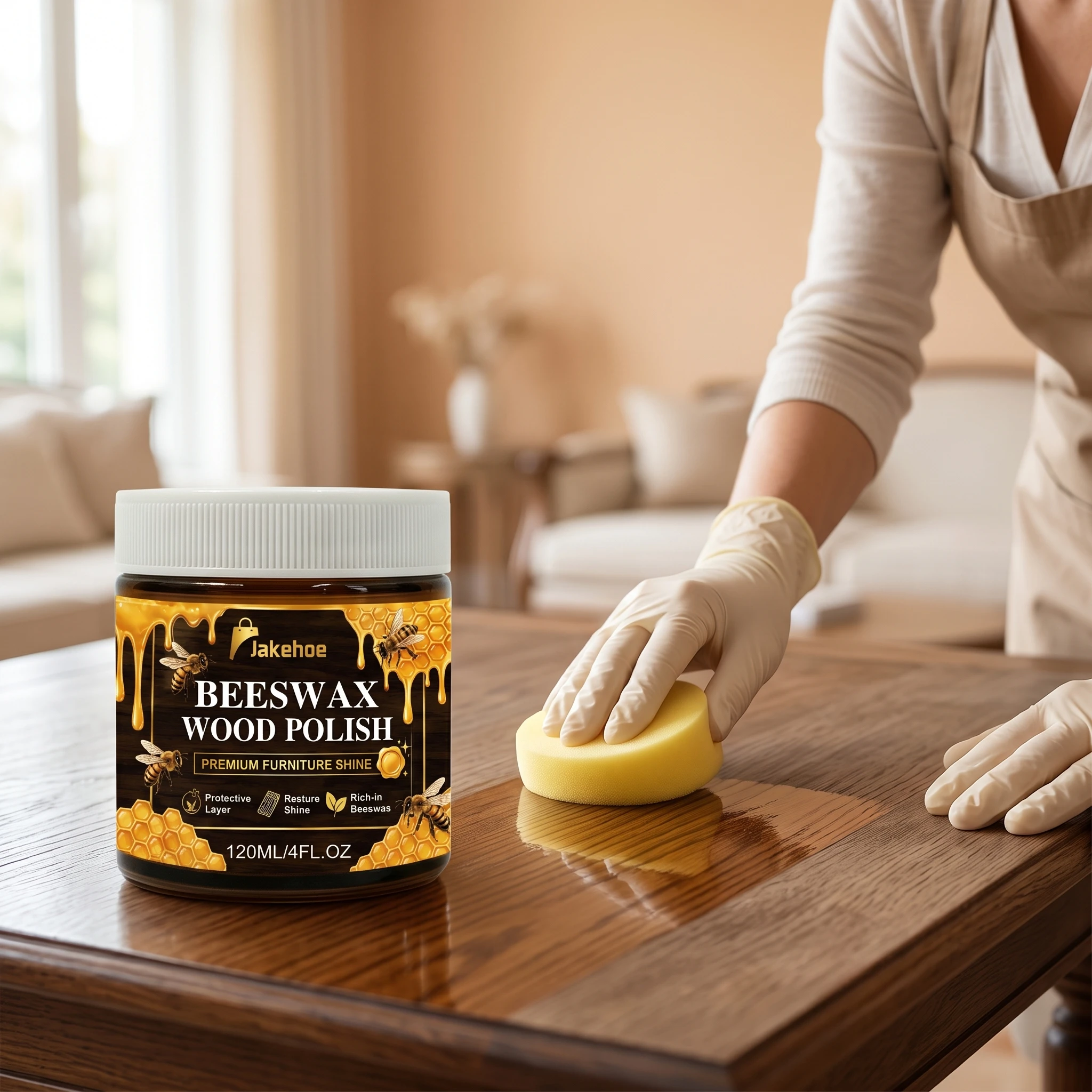 JAKEHOE Furniture Polishing Beeswax Natural Wood Seasoning Beeswax Polishing Beewax Waterproof Wood Wax Polish Wooden Floor Care