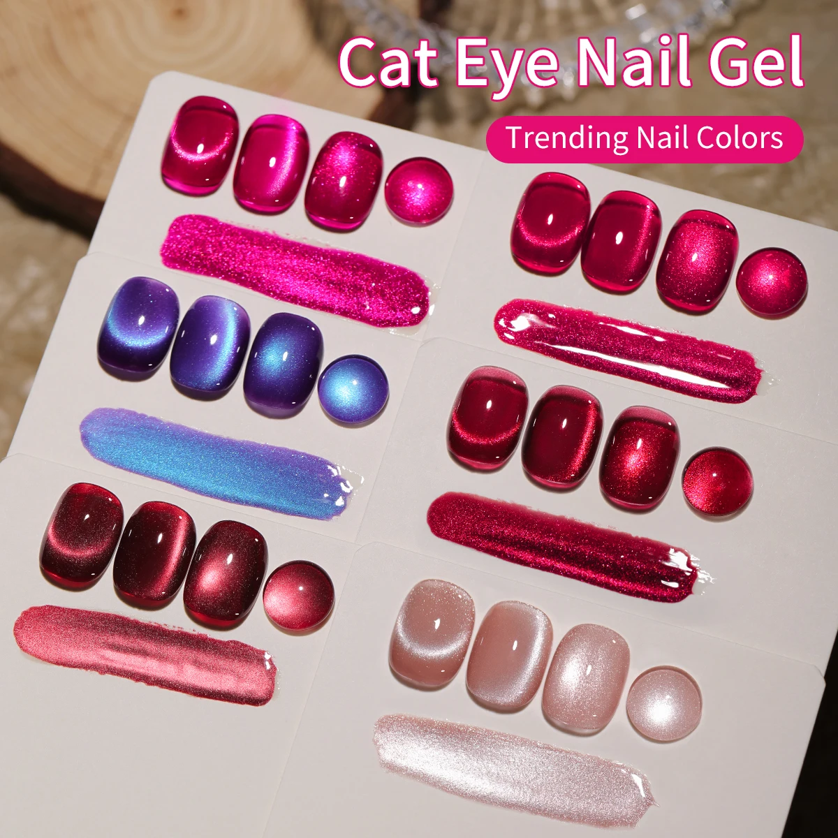 

6 шт. гель-лак для ногтей «кошачий глаз» 2025 новый стиль синий розовый кошачий глаз дизайн ногтей подходит для женского дизайна маникюрного салона
