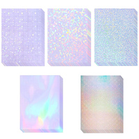 20 Sheets Holographic Sticker Paper A4 Clear Vinyl Self Adhesive Waterproof Transparent Laminating Sheets 11.7 x 8.3 Inch 5 Styl