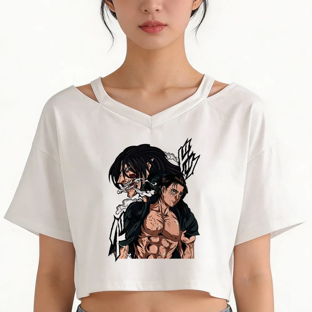 Attack on Titan cropped top women gyaru japan y2k cutecore anime t-shirt 2000s cheap gyaru manga summer