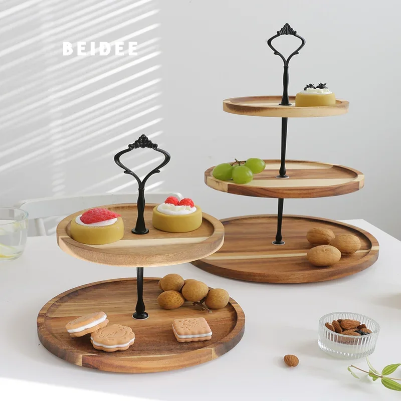 Double-Layer Dried Fruit Tray Dessert Snack Dish for Weddings Candy Tray with Elegant Design Stylish Snack Organizer